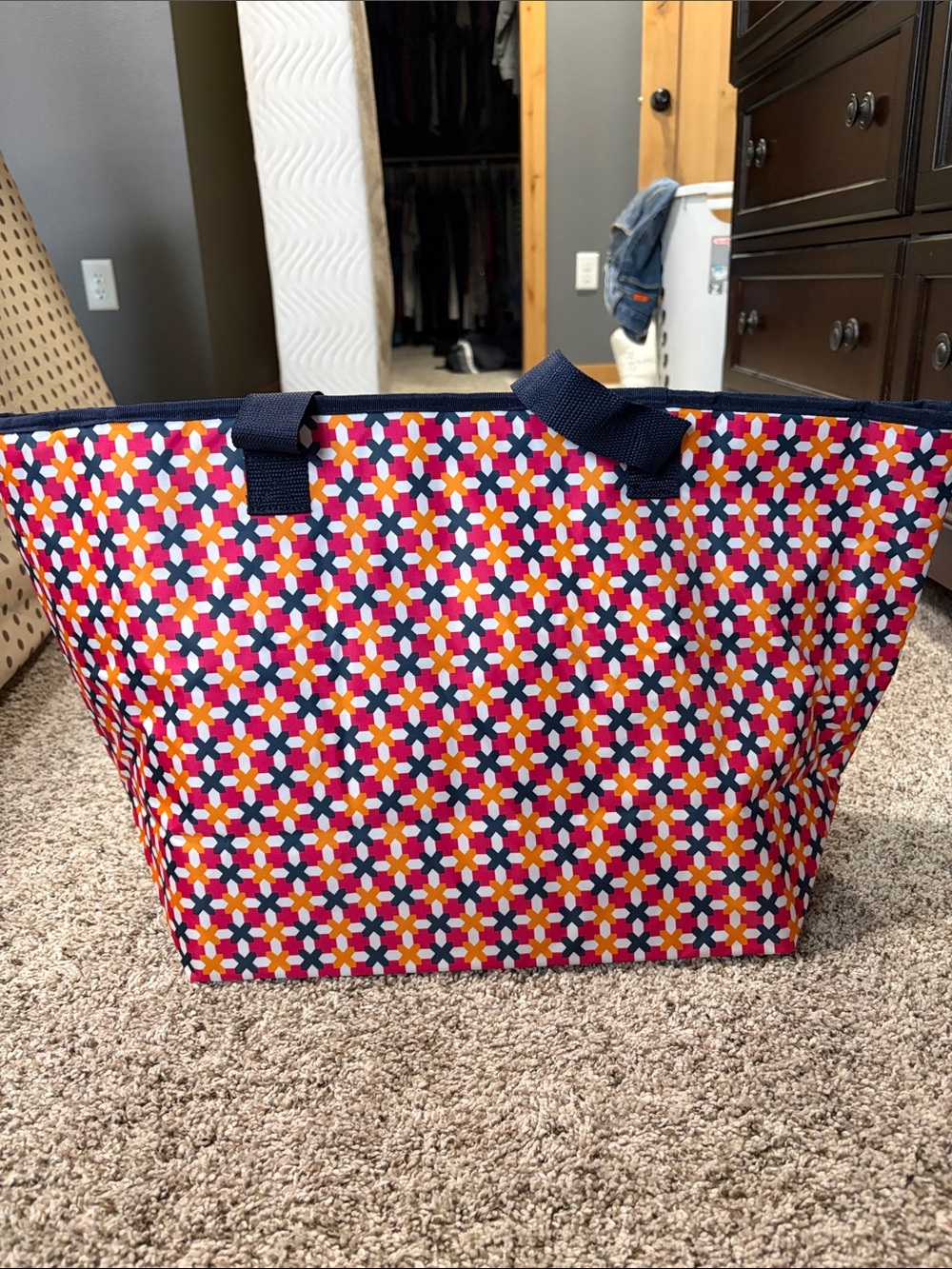 thirty-one Navy, Pink, Yellow & Orange Mosaic Tote